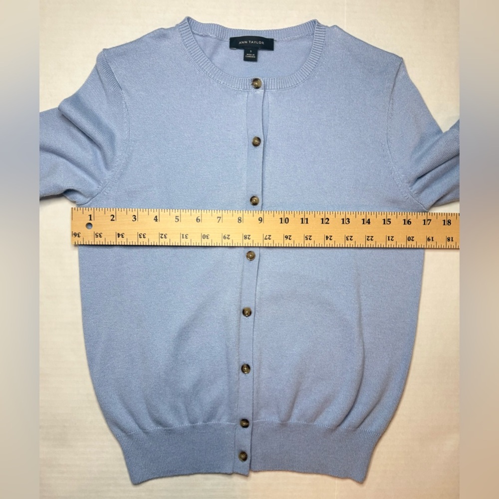 Ann Taylor Ann Cardigan Placid Blue Size S - Picture 10 of 11